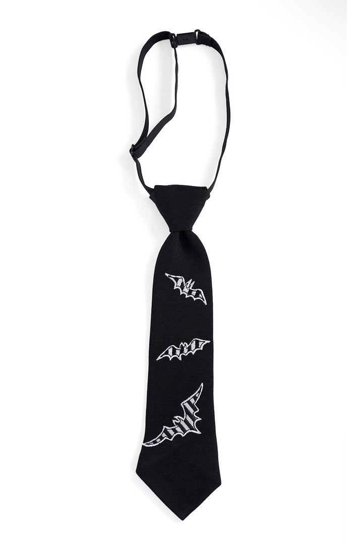 gothic embroidered bats necktie