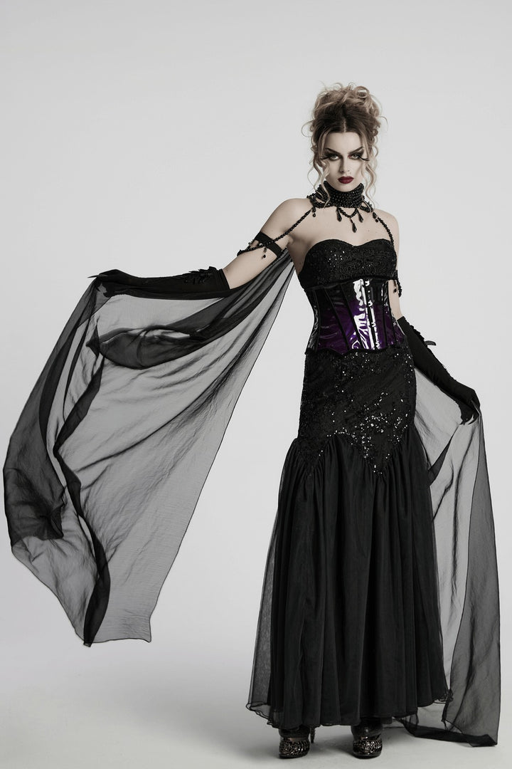 beaded choker collar with cape