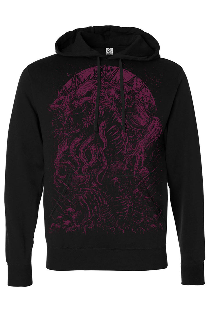 mens three headed wolf hoodie
