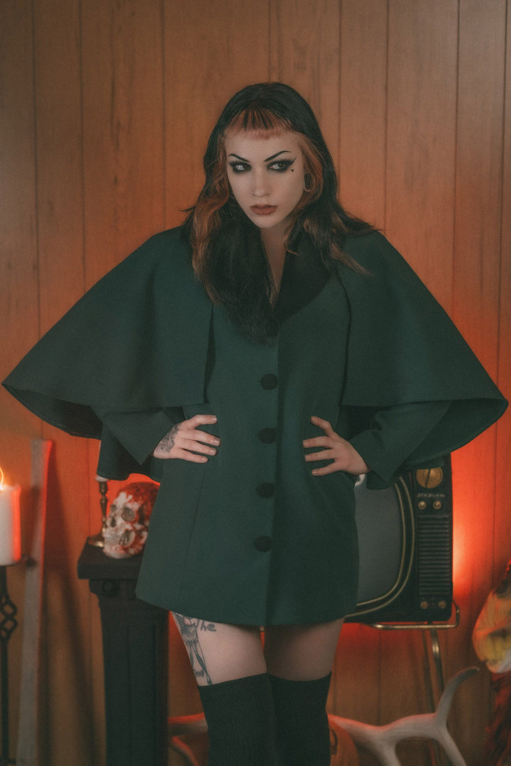 cute cropped 1960s goth coat