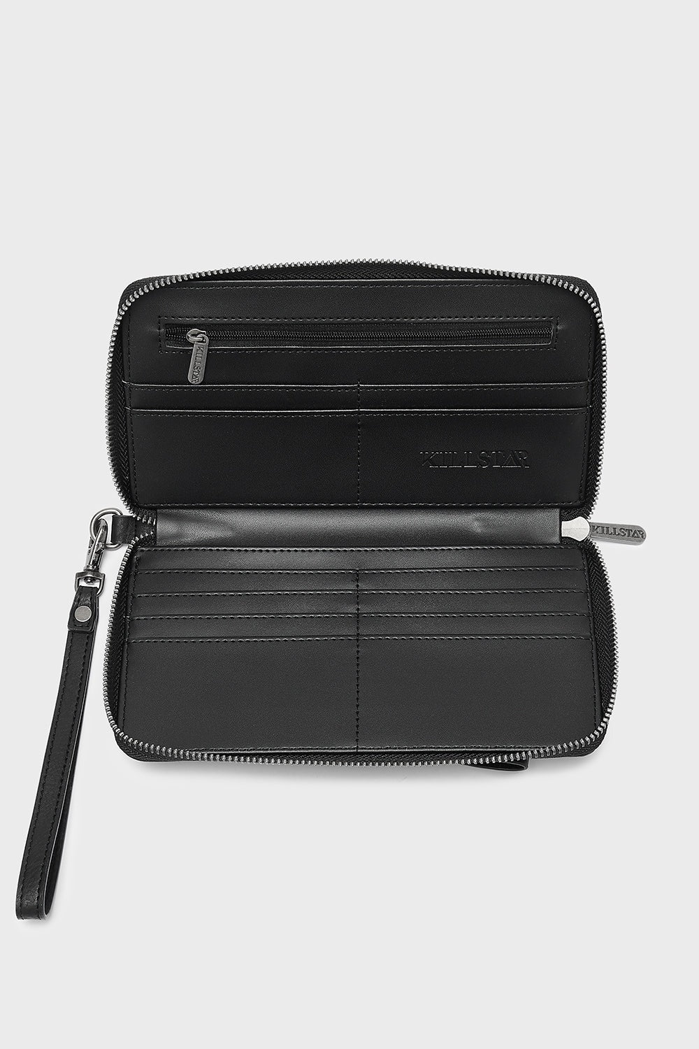 goth wallet with big bow and card slots inside