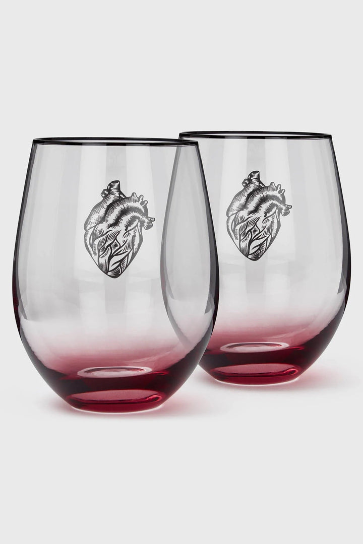 gothic cups with printed anatomical hearts