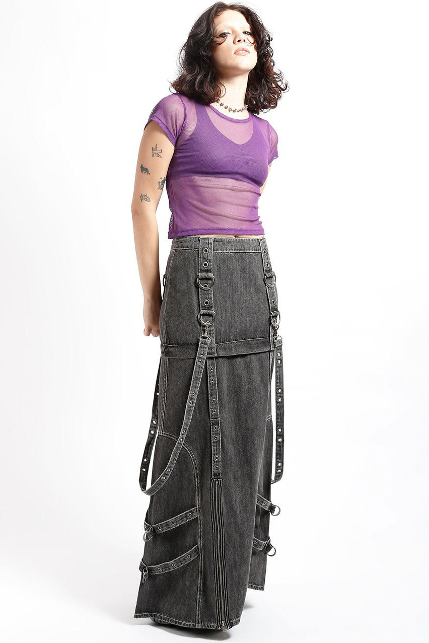 denim maxi skirt womens