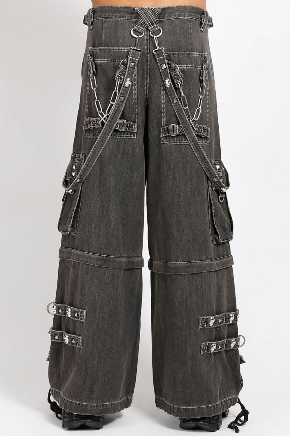 mens punk silver chain jeans