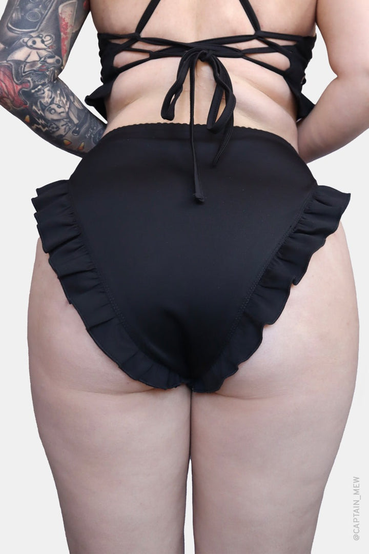 emo ruffled swimsuit bottoms