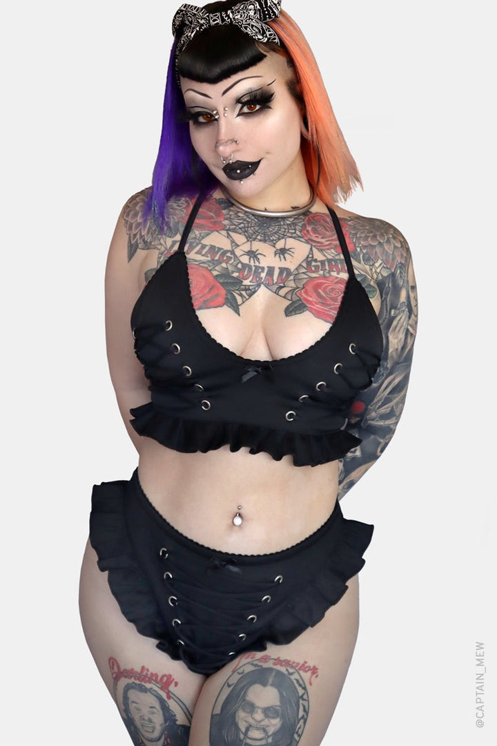 black punk swimsuit