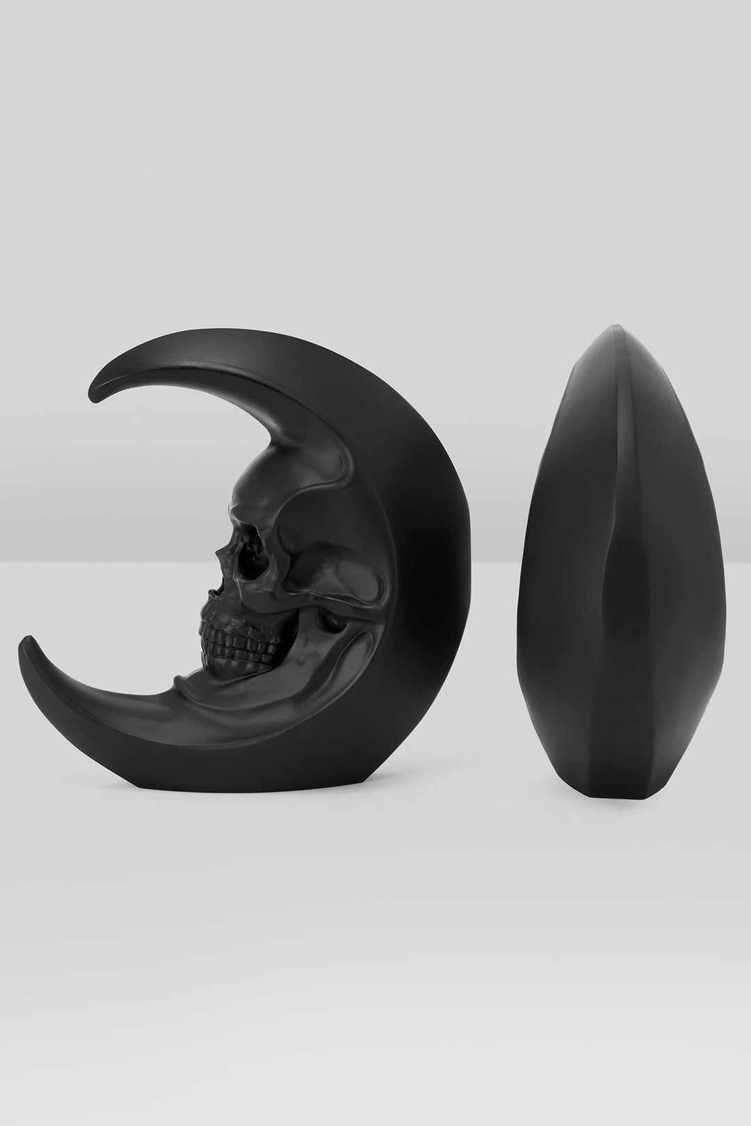 black crescent moon bookends