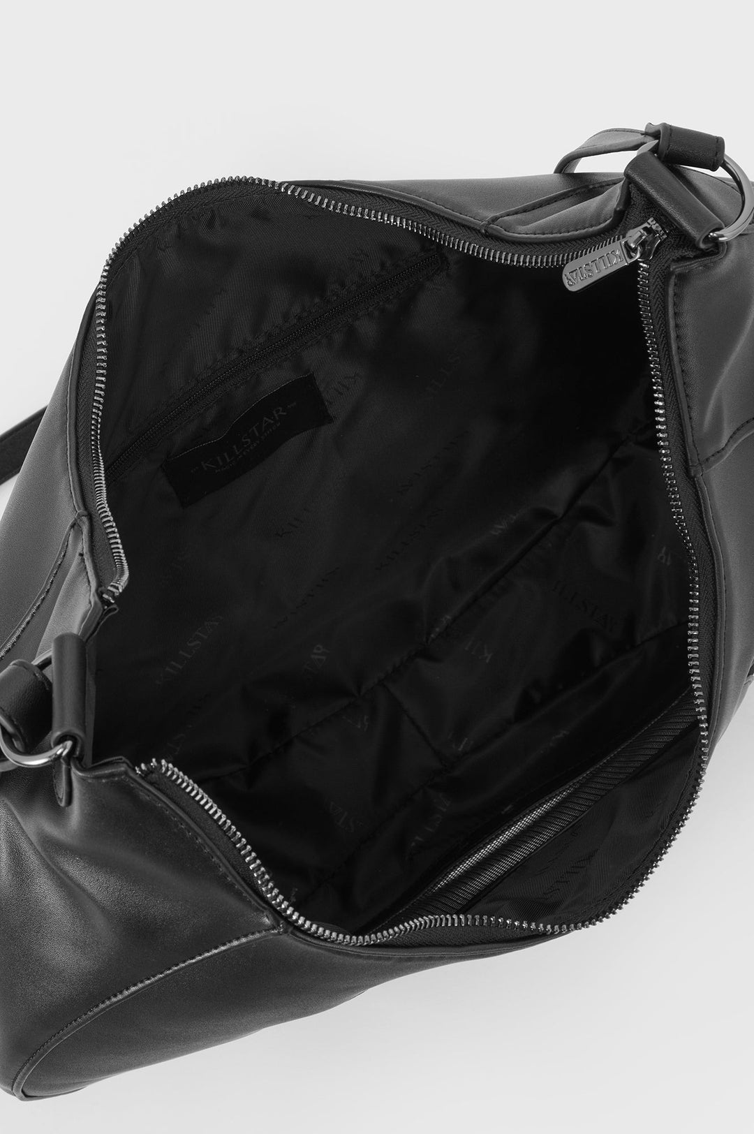 occult black handbag with zipper opening
