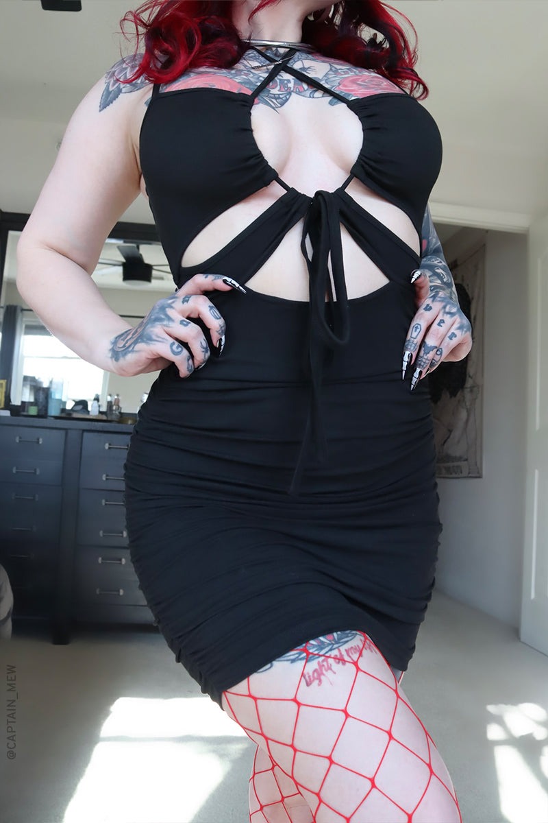 goth bodycon mini dress