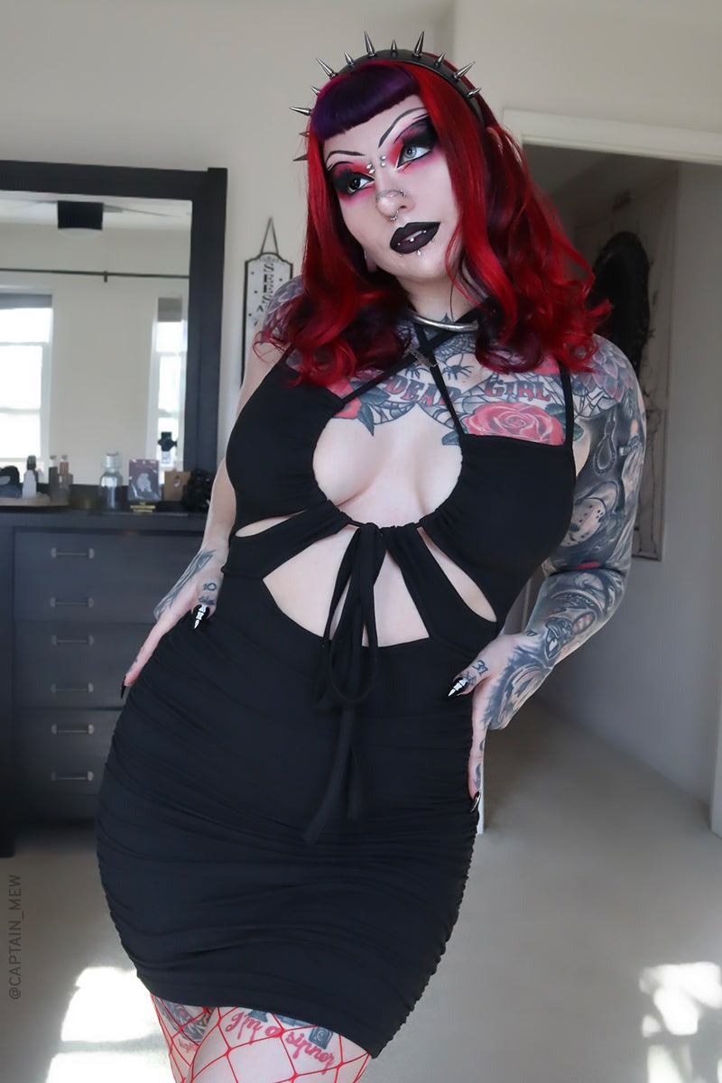 plus size goth bodycon dress
