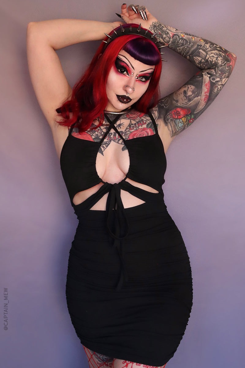 lowcut goth dress