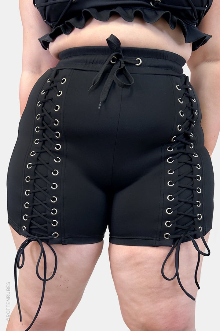 womens plus size gothic swim shorts