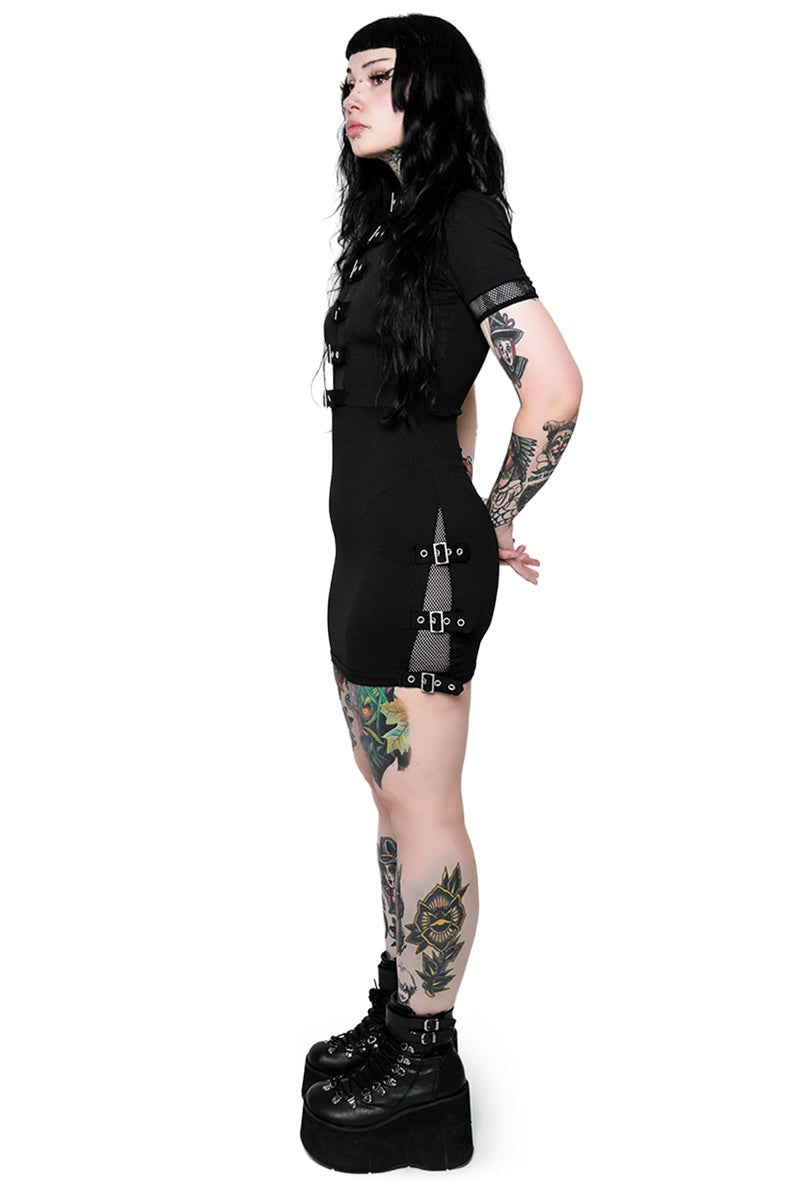 sexy goth buckle dress