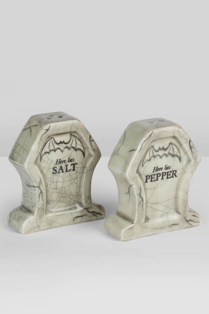 grey headstone salt and pepper shakers