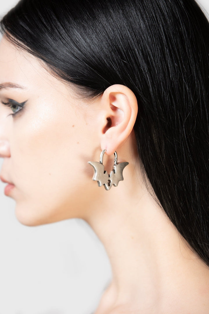 spooky bat dangle drop earrings