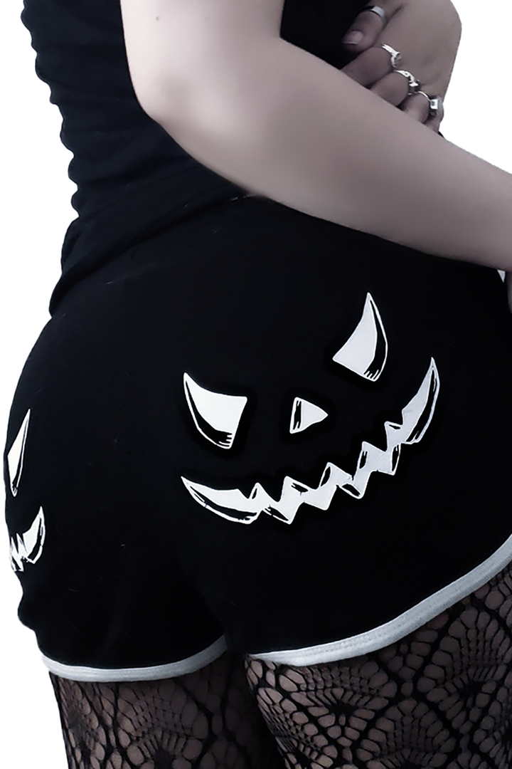 Pumpkin Face Short Shorts