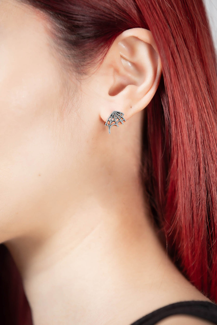 silver cobweb earrings