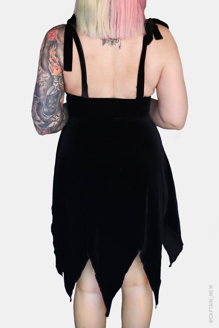 vampire goth black velvet dress