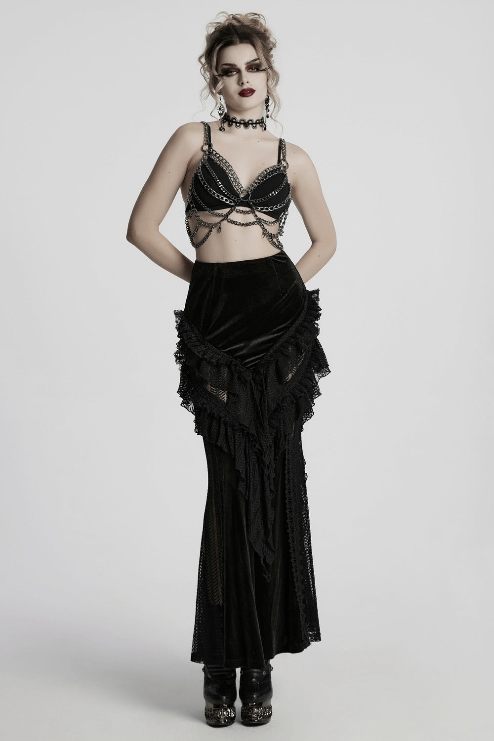 gothic siren mermaid tail skirt by punk rave