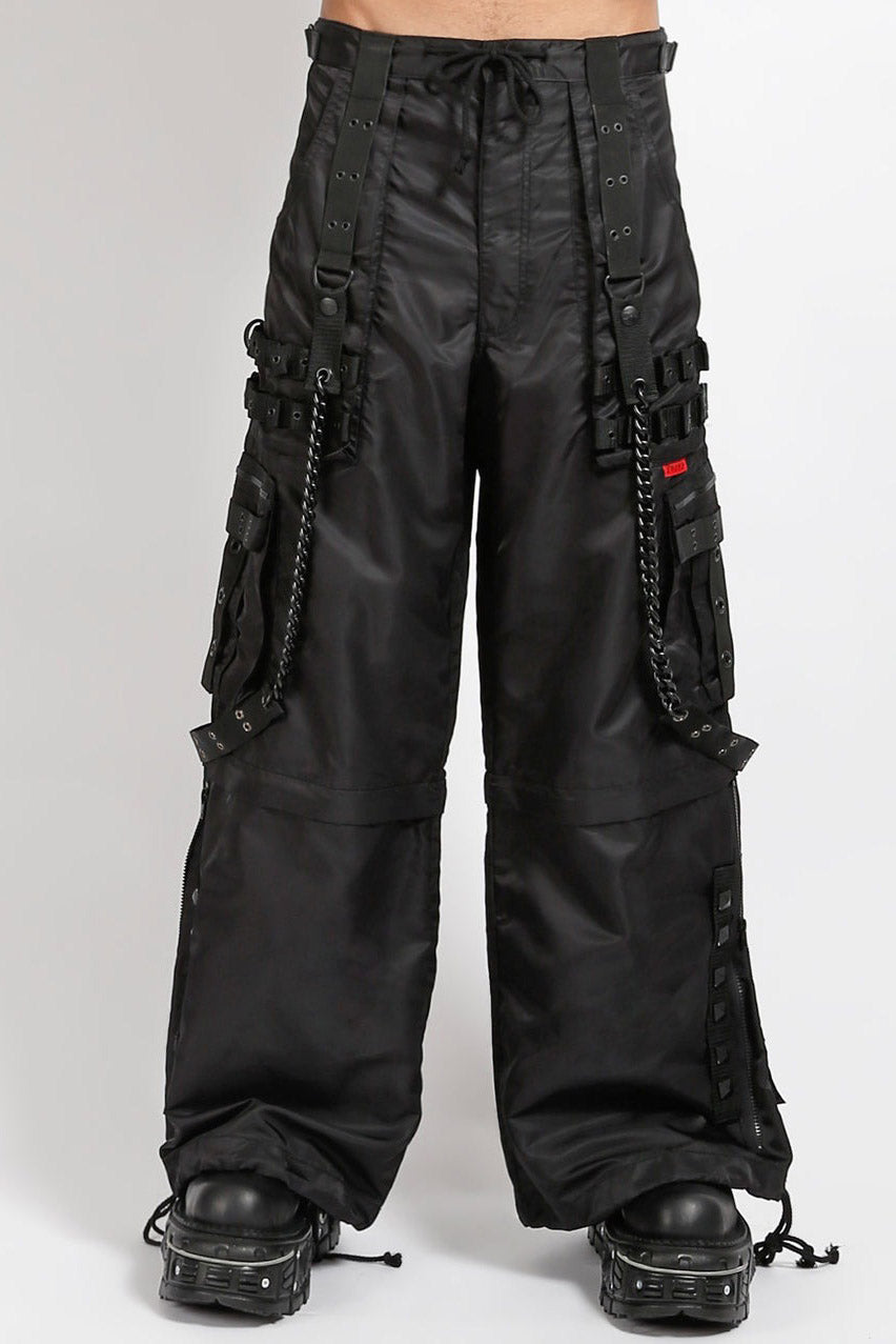 matte black punk pants
