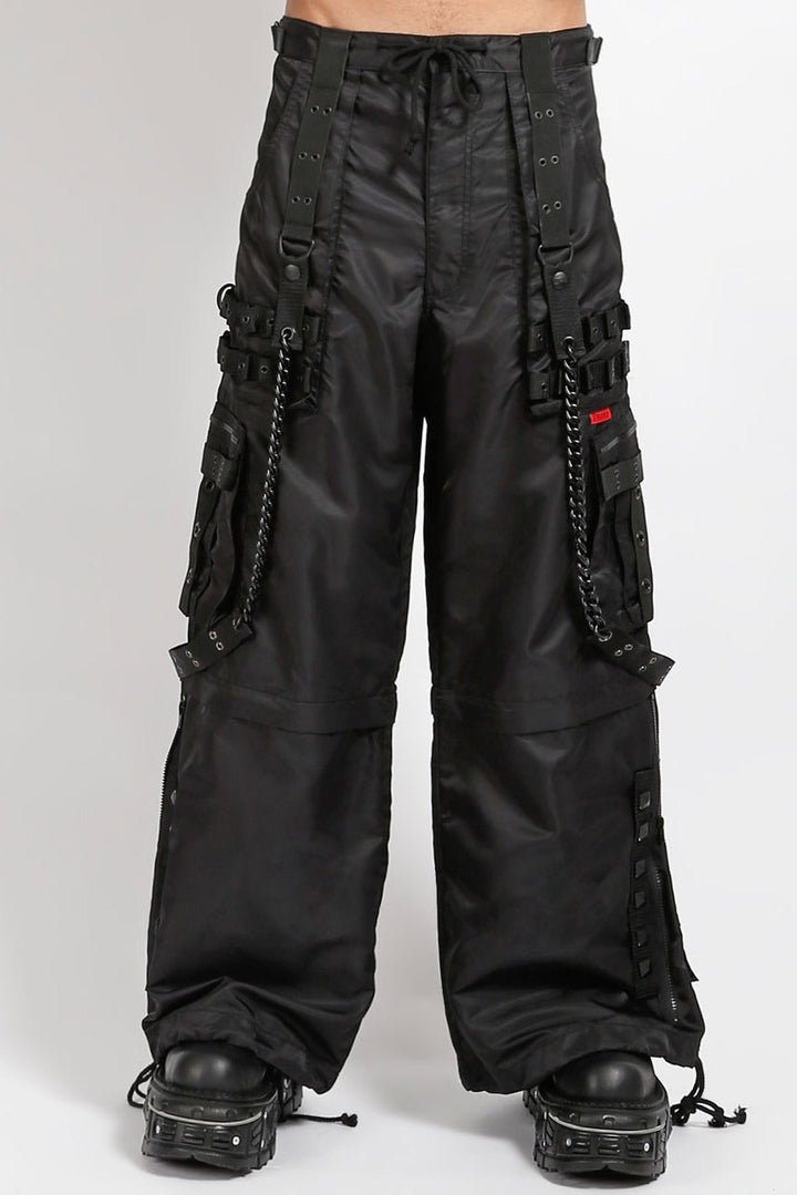 matte black punk pants