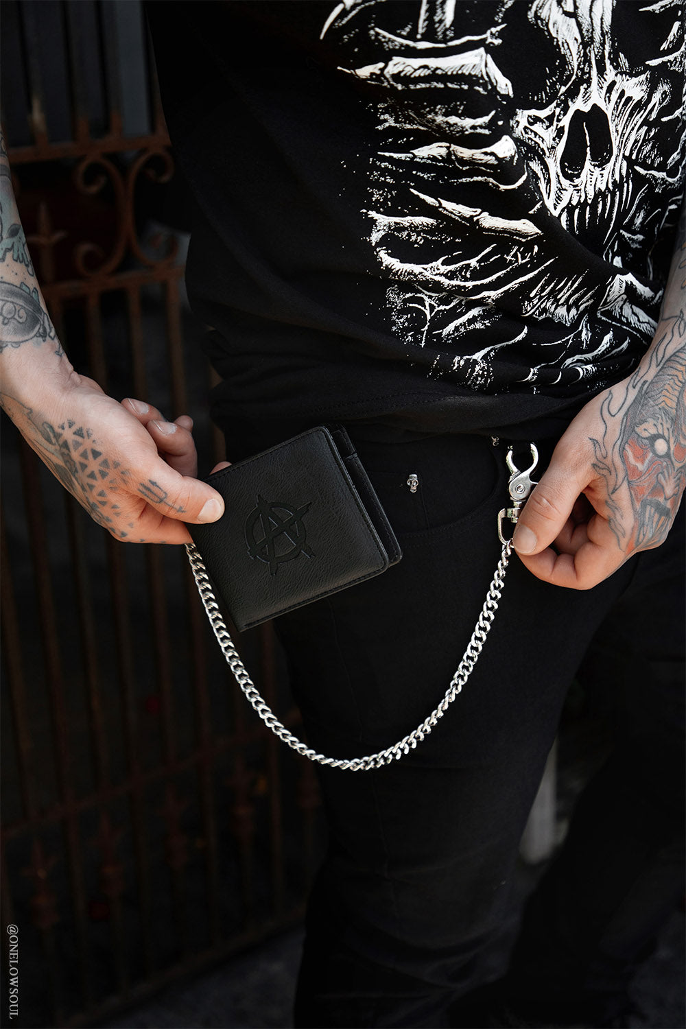 mens punk billfold wallet