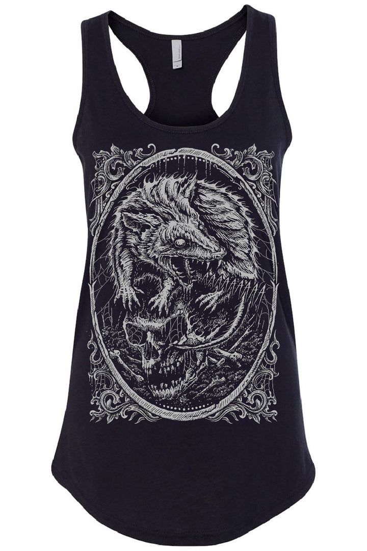 distressed heavy metal artwork animal top