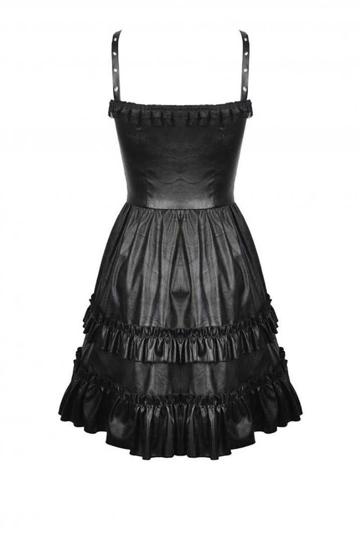 Bad Girl Ruffle Leather Dress - dresses - VampireFreaks - Dark In Love