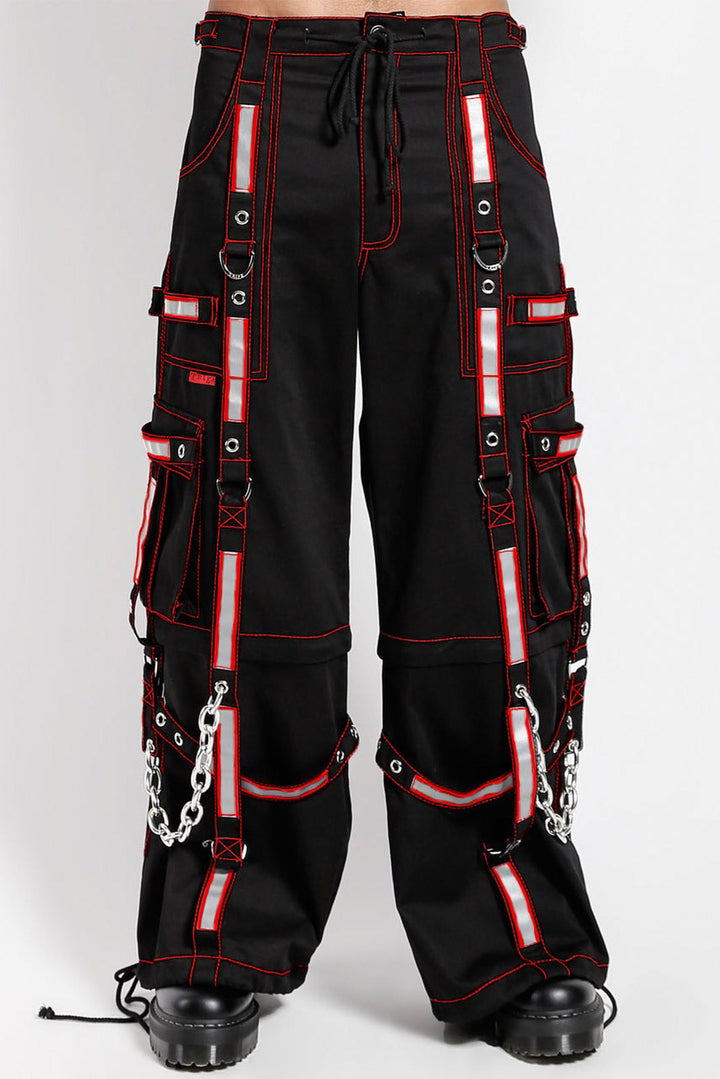 mens baggy black and red pants