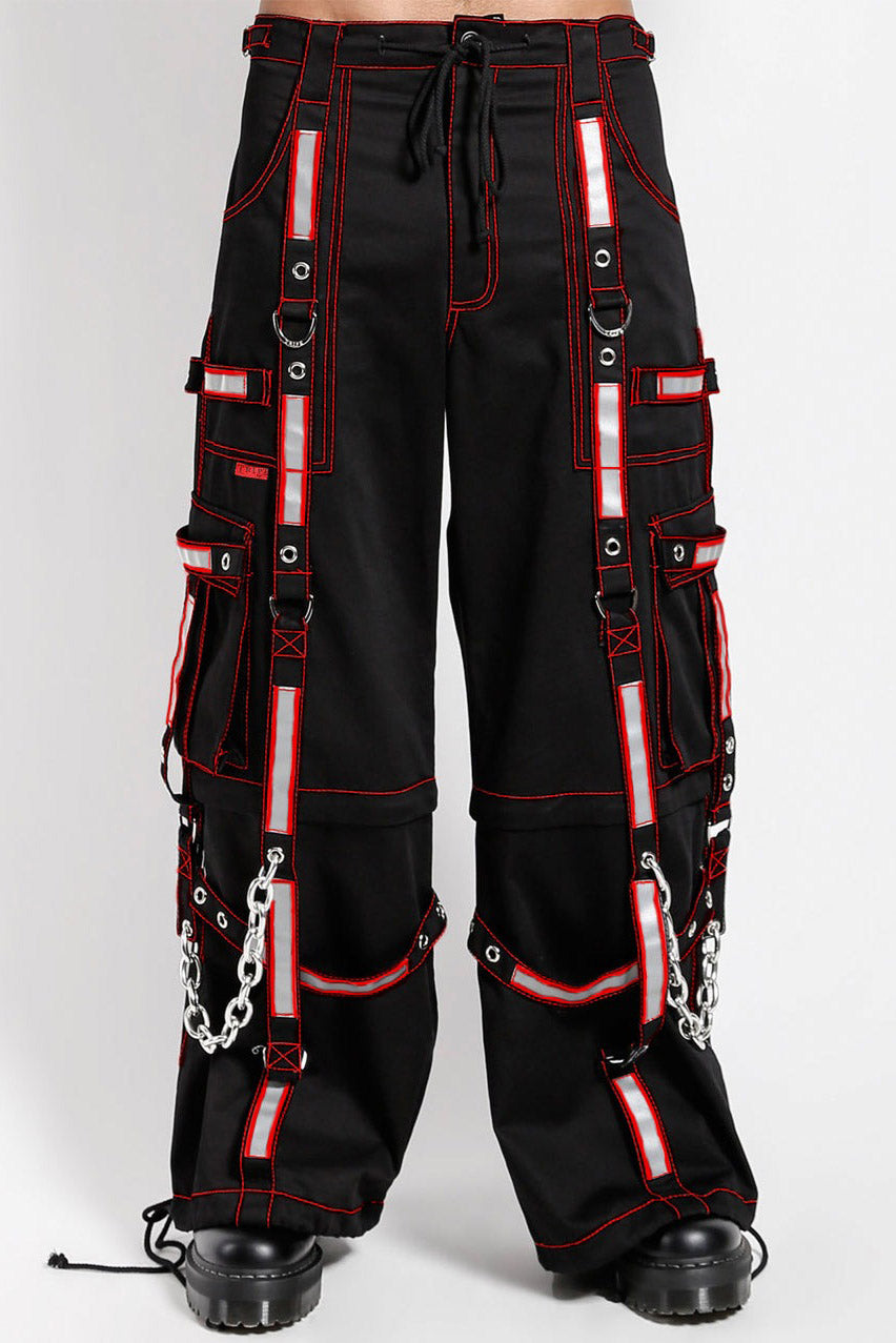 mens baggy black and red pants