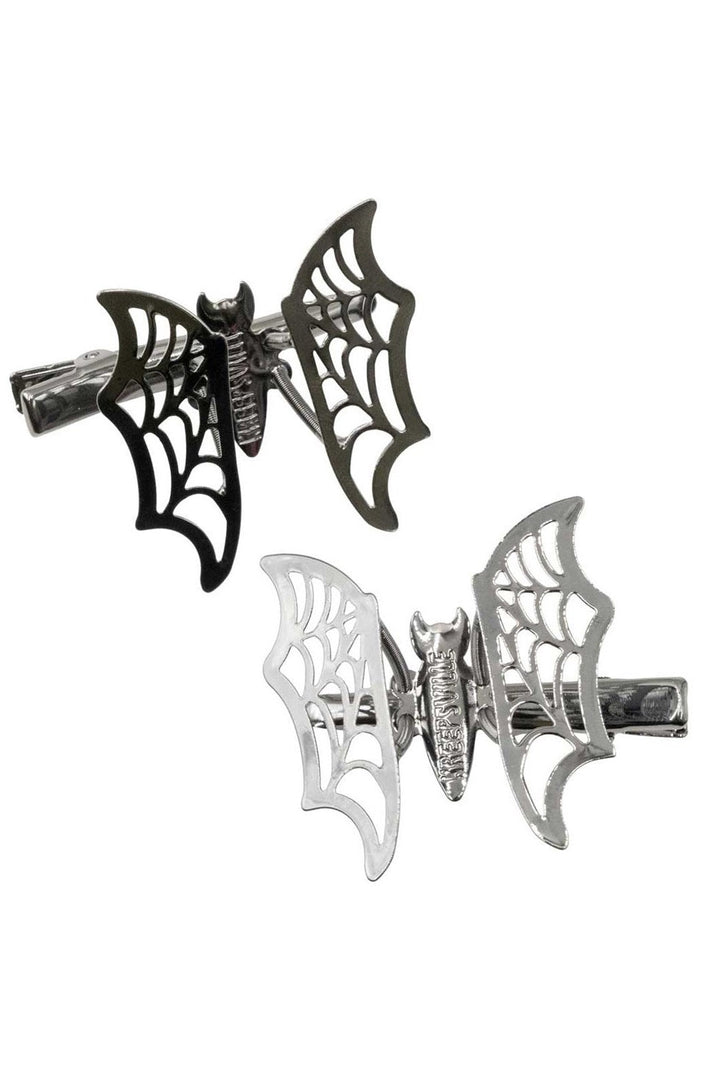 gothic bat hair clip set
