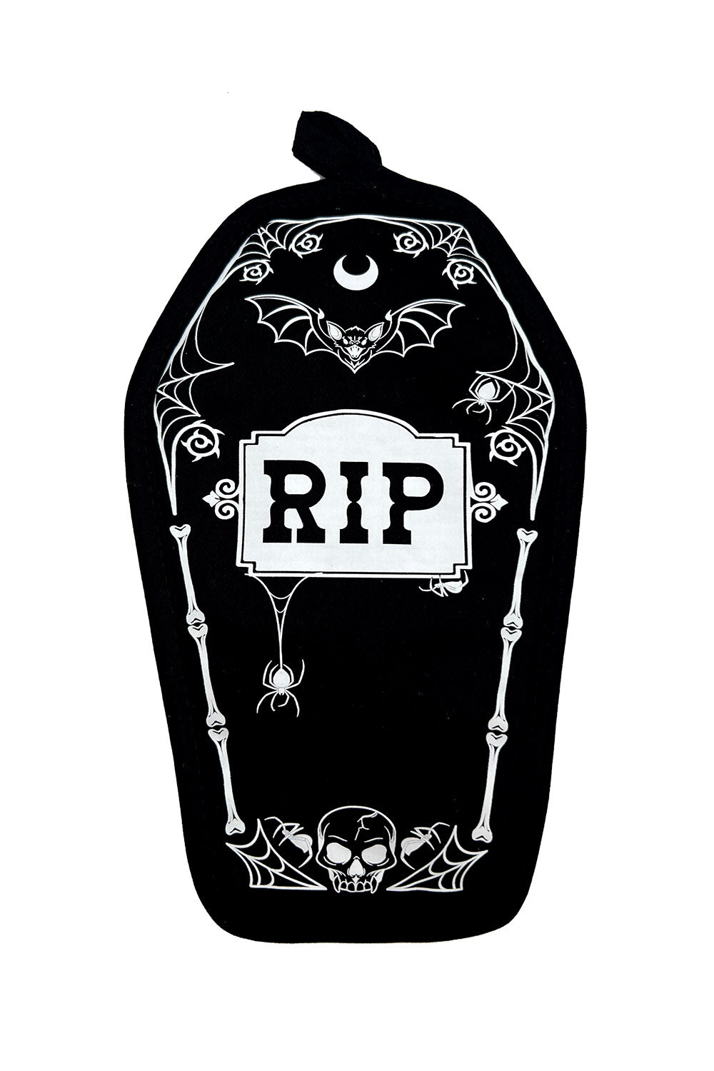black coffin shaped pot holder