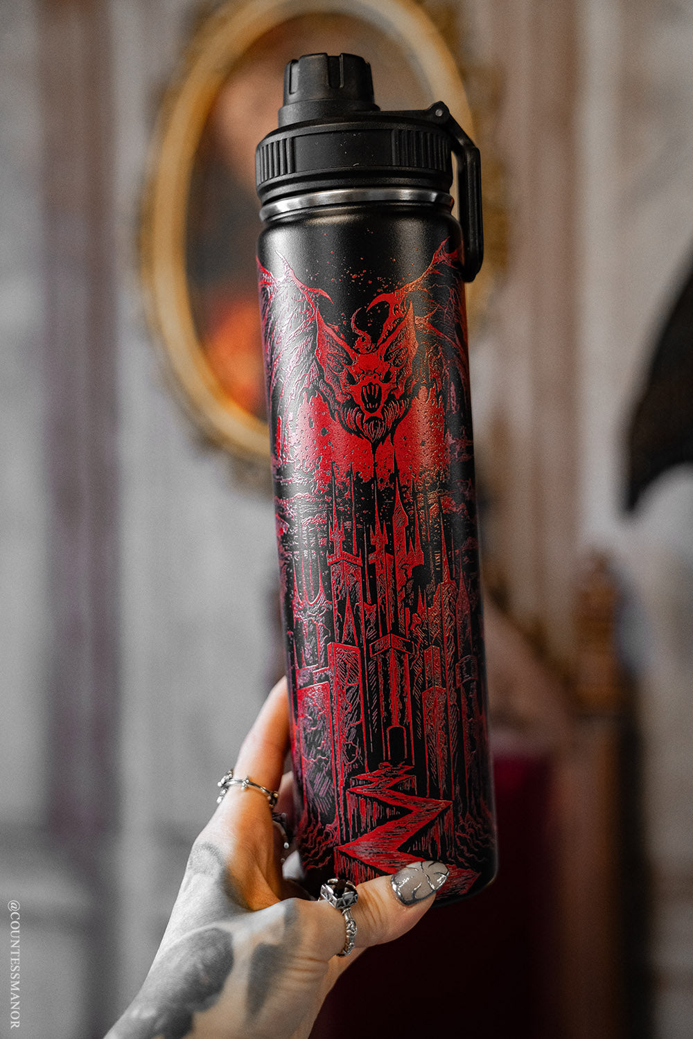 stainless steel goth water bottle