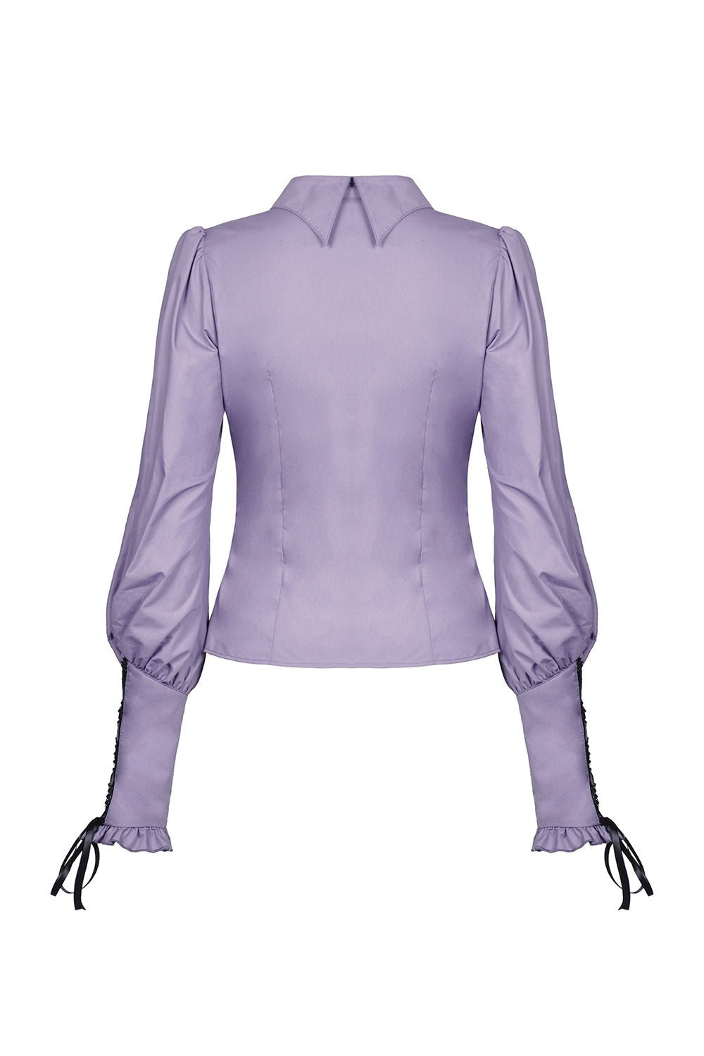 Batwing Collar Button - Up Blouse - womens tops - VampireFreaks - Dark In Love