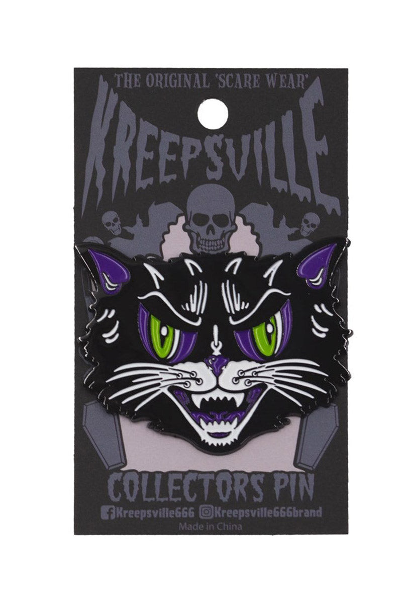vintage black cat pin