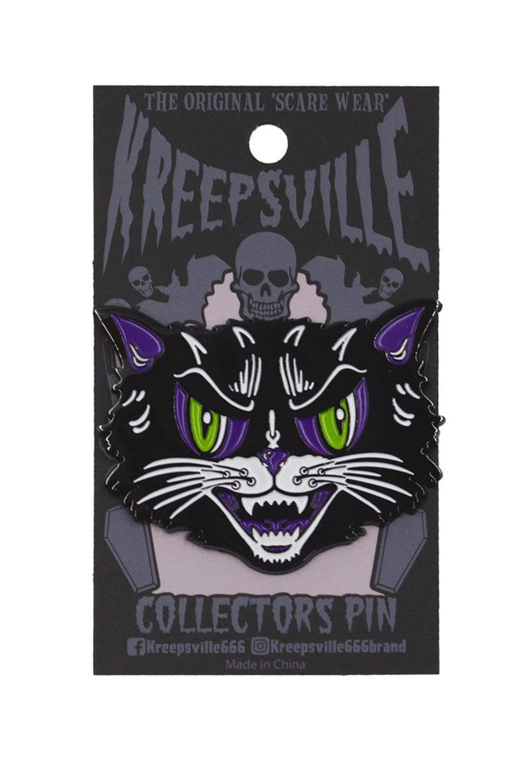 vintage black cat pin