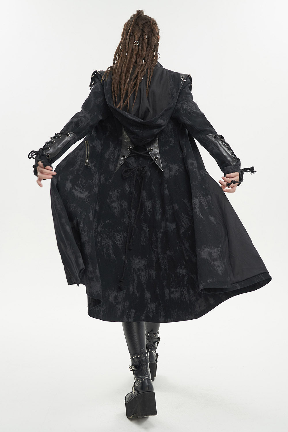 punk womens distressed coat