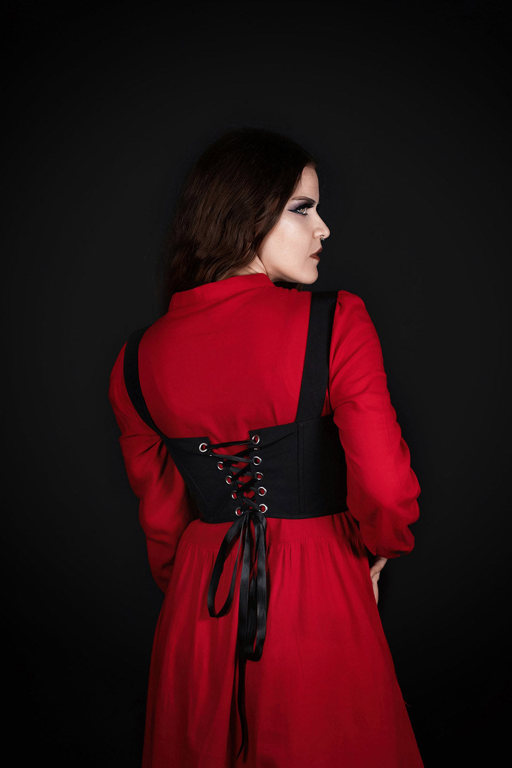 lace-up goth corset top