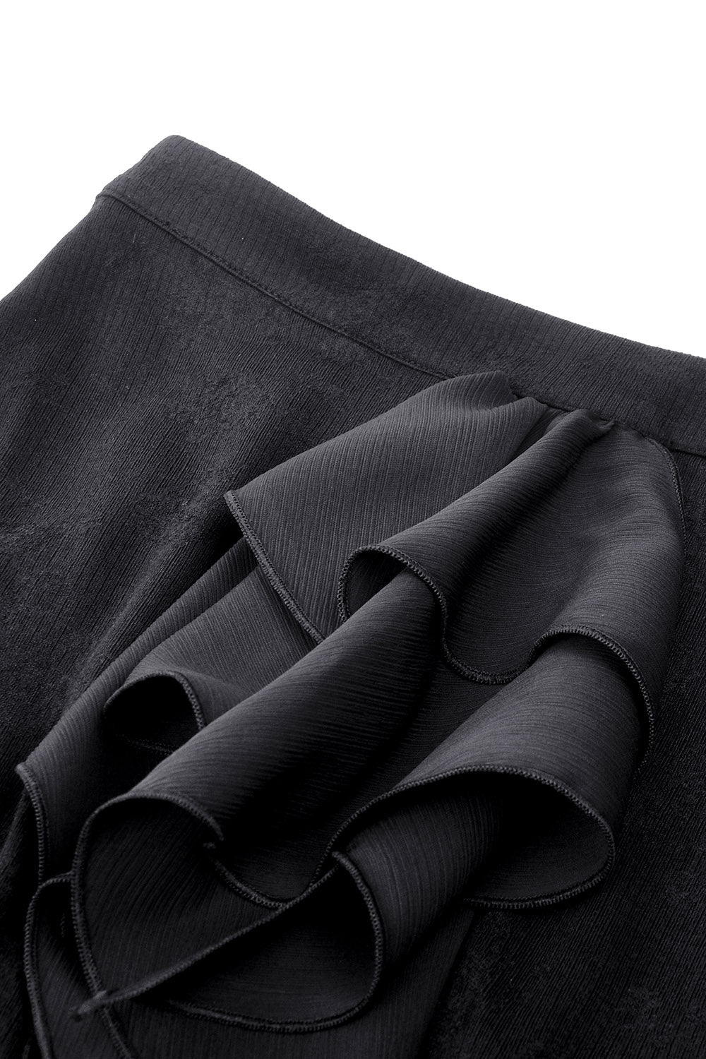 gothic black ruffled womens skirt made of rayon blend