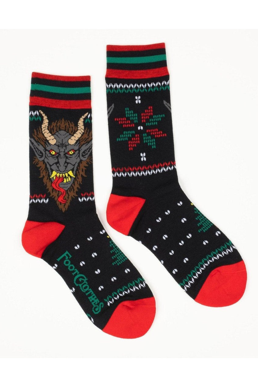 spooky christmas krampus socks