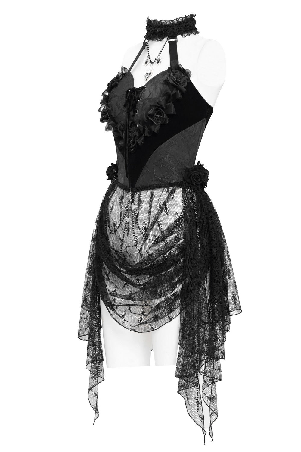 vampire gothic tank top with mesh skirt attached