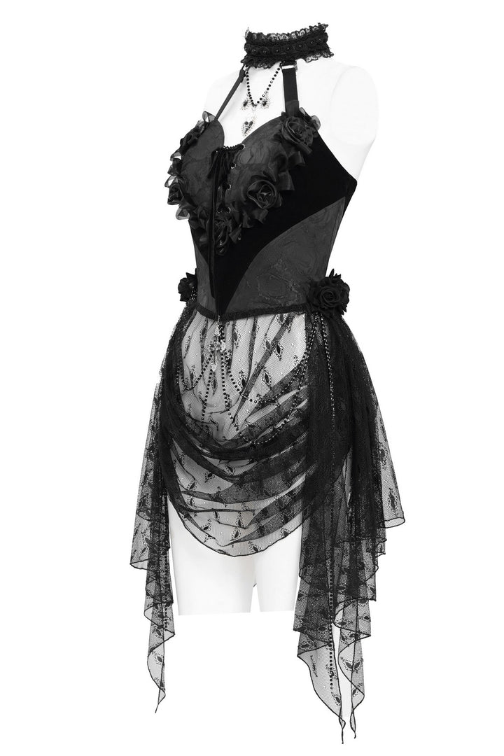 vampire gothic tank top with mesh skirt attached