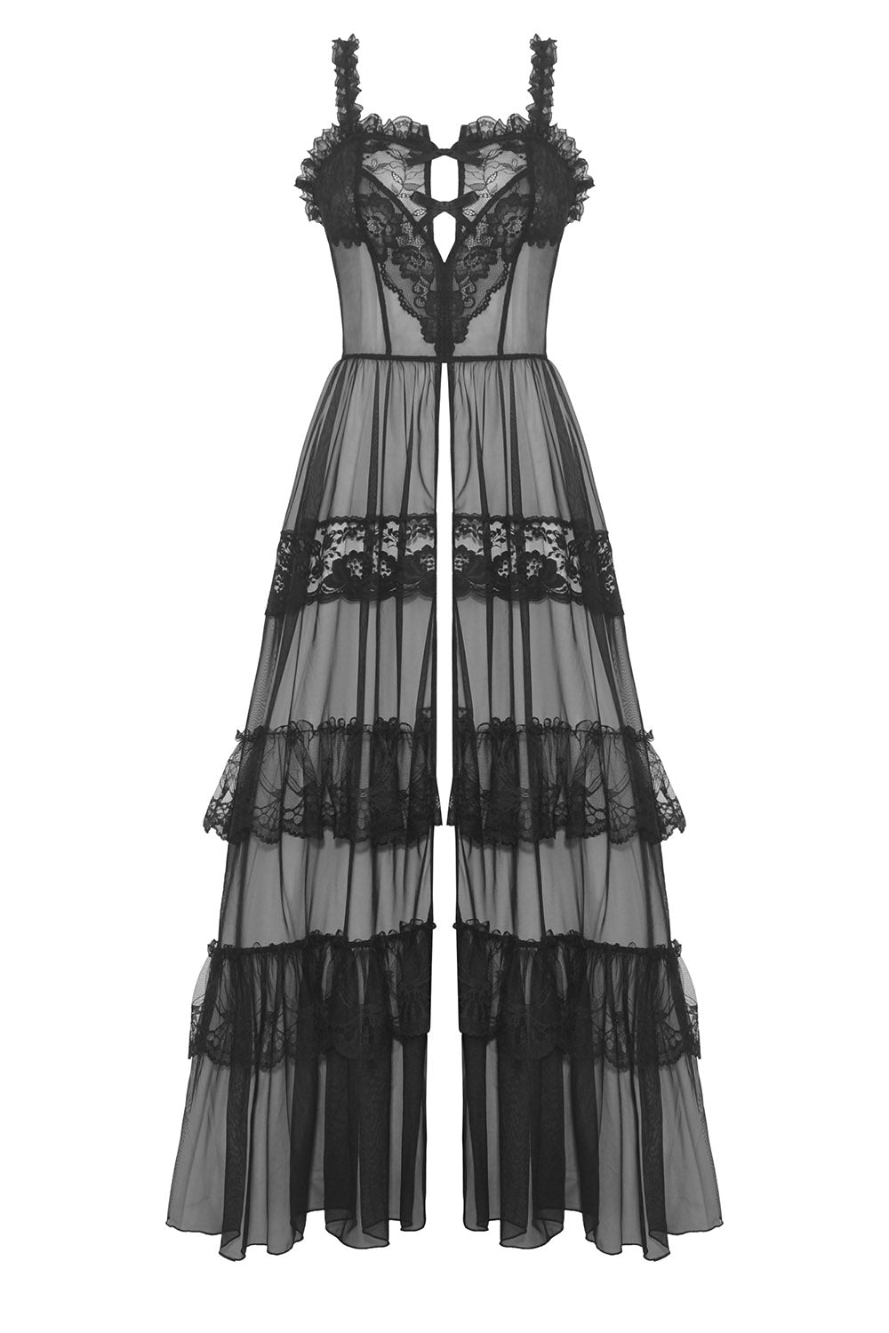 Black Madonna Mesh Maxi Dress - dresses - VampireFreaks - Dark In Love