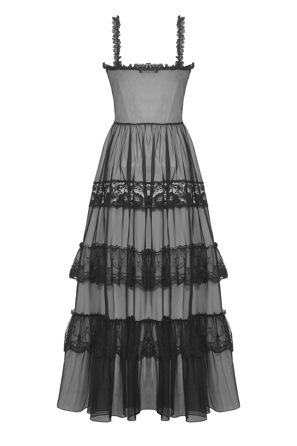 Black Madonna Mesh Maxi Dress - dresses - VampireFreaks - Dark In Love