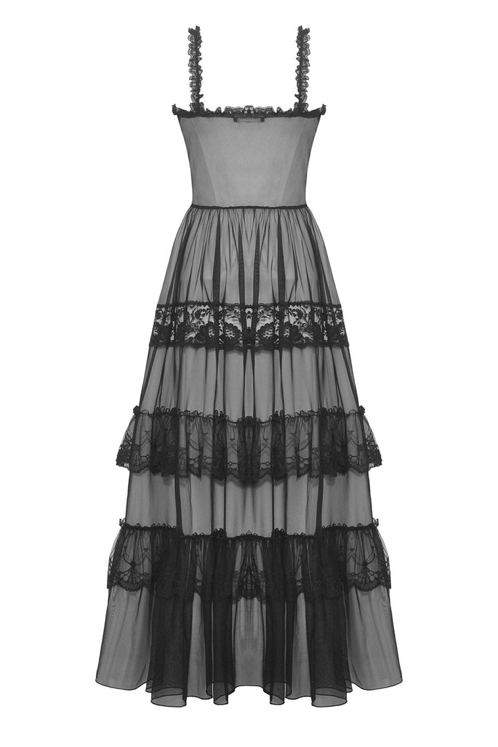 Black Madonna Mesh Maxi Dress - dresses - VampireFreaks - Dark In Love