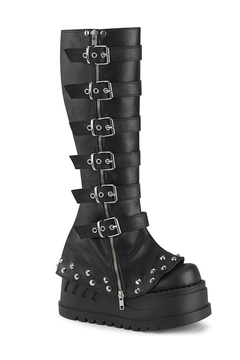 Black Mausoleum Knee High Boots STOMP 223 VampireFreaks