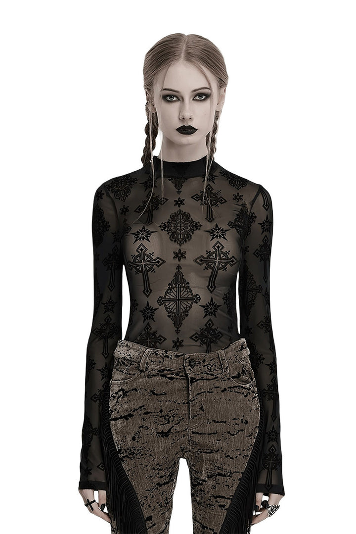 womens long sleeve mesh shirt