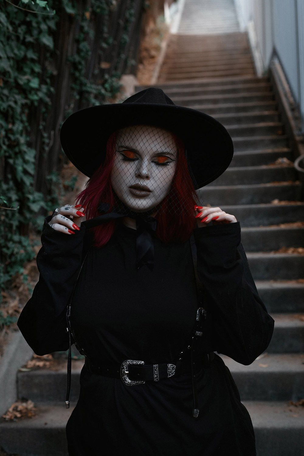 Black Veiled Hat - hats & scarves & headwear - VampireFreaks - Lively Ghosts