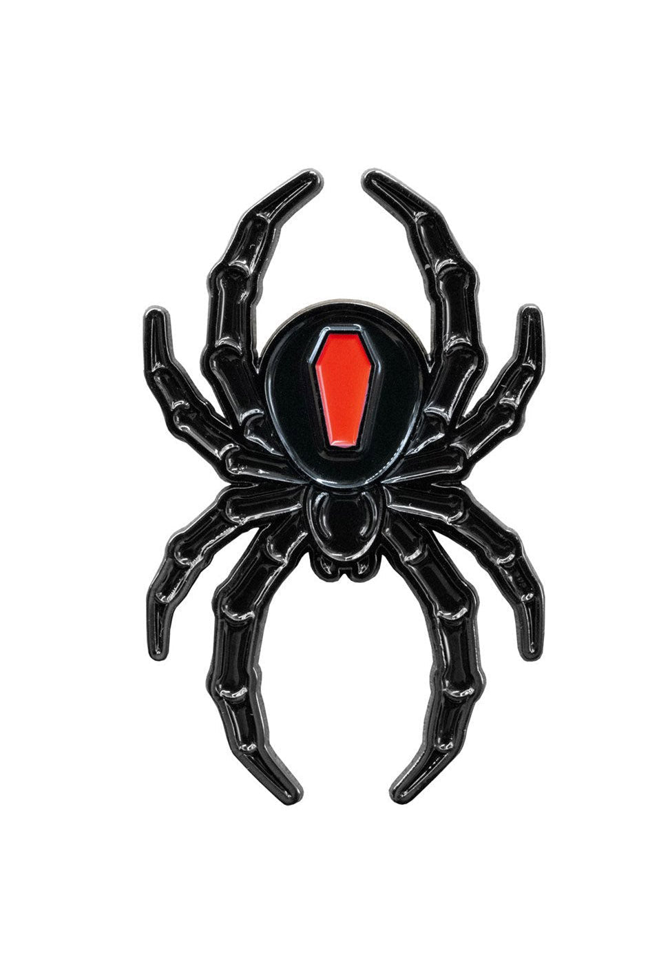 Alilang Gunmetal Black Widow Spider Brooch Pin - Rhinestone & Bead Detail, 3x3 Inches, Halloween Jewelry - View #5