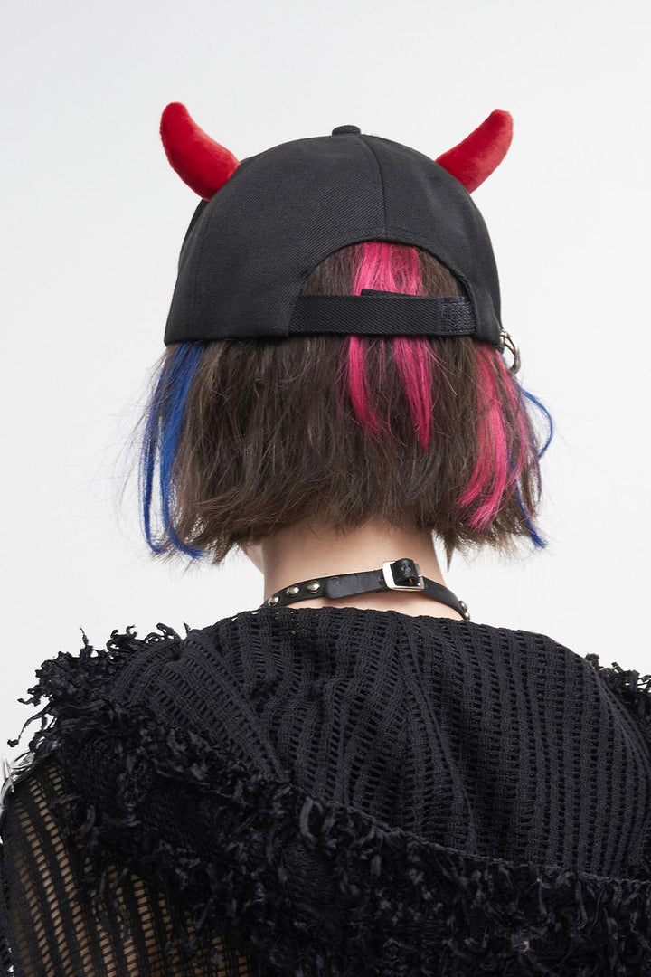 Blood - Red Horns Baseball Hat - hats & scarves & headwear - VampireFreaks - Devil Fashion